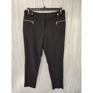 CALVIN KLEIN Women's Black Stretch Cortelle Semi Formal Pants Size 8